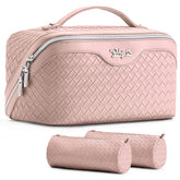 BOYATU Travel Makeup Bag L02 front view with spacious compartments for cosmetics