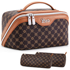 BOYATU travel makeup bag with large compartments for easy organization on the go.