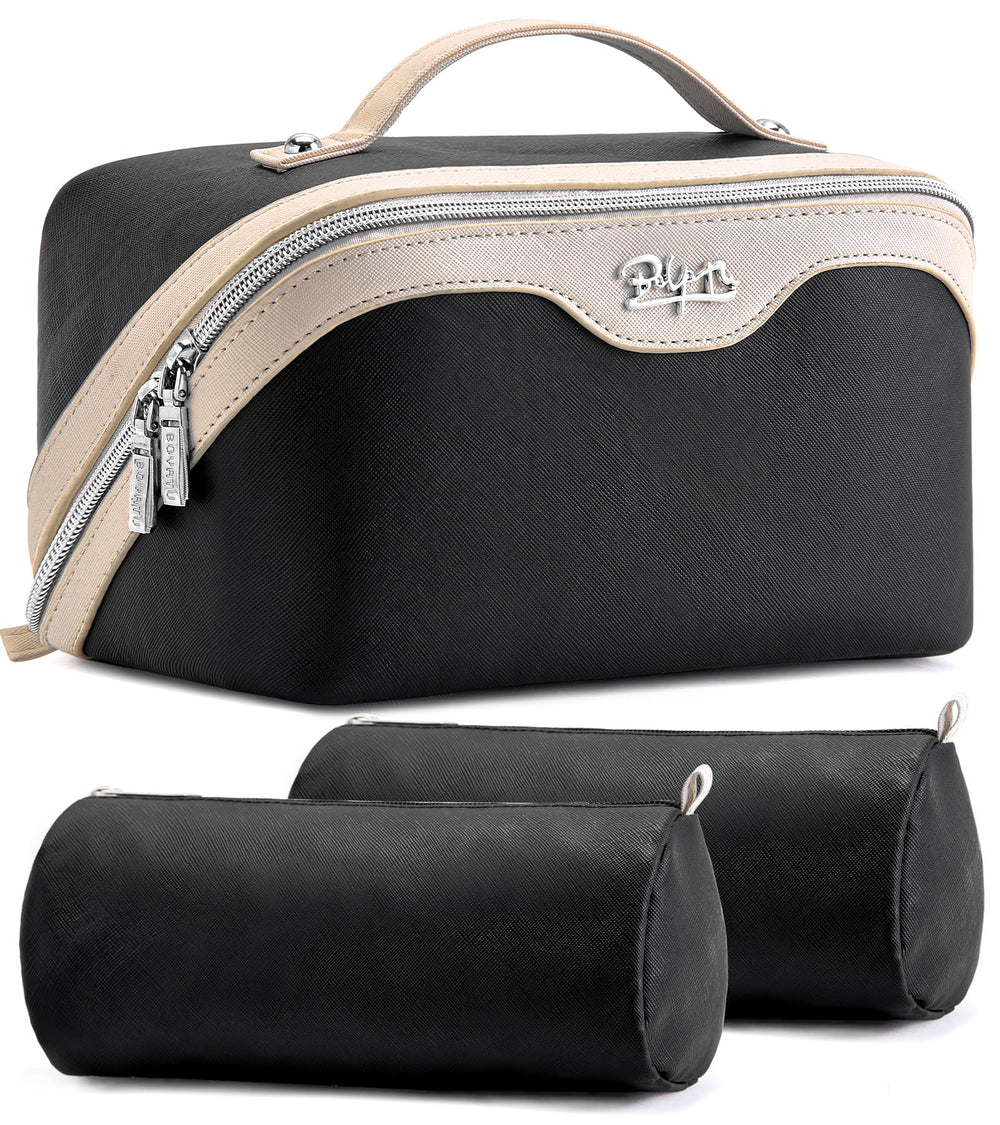 BOYATU travel makeup bag set with handles for organized cosmetics on the go.