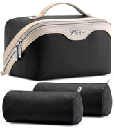 BOYATU travel makeup bag set with handles for organized cosmetics on the go.