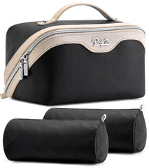 BOYATU travel makeup bag set with handles for organized cosmetics on the go.