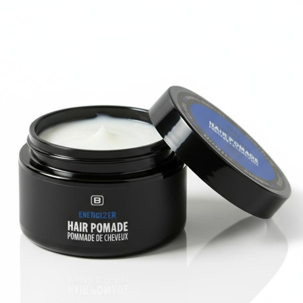 BOYZZ ONLY Black on White pomade jar close-up showing unscented hold for all-day style