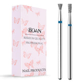 BQAN nail drill bits diamond flat-conical tip for precise cuticle prep and gel edge smoothing