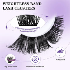 B&Qaugen D Curl lash clusters—lifted volume look