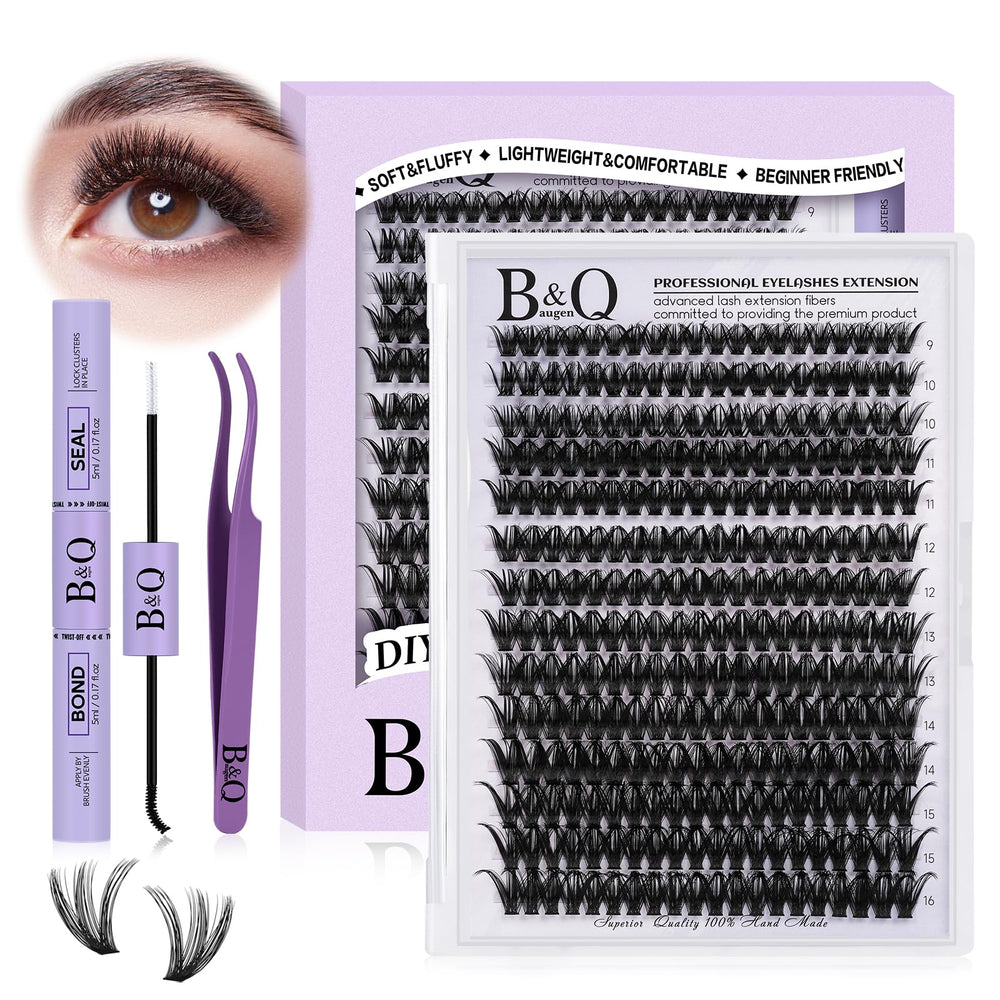 BQaugen DIY lash extension kit tray with 280pcs for versatile styles.