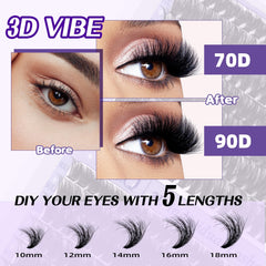 BQaugen feathery-soft lash fibers highlight lightweight natural-looking lashes.
