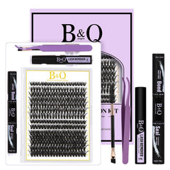bqaugen lash clusters tray with 280 pieces for easy at-home diy lashes