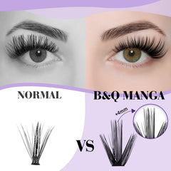 B&Qaugen Manga Lash Clusters mezcla 9-16 mm para variación de longitudes