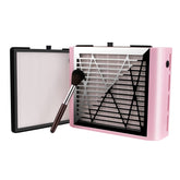 BRANTMAKER Nail Dust Collector front view in pink with strong suction