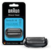 Braun Series 5 53B head front view—easy replacement for consistent, comfortable shaves.
