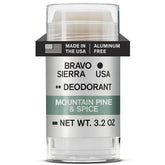 Bravo Sierra Mountain Pine Spice deodorant stick provides long-lasting protection