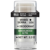Bravo Sierra deodorant packaging highlighting sandalwood-fig scent for daily freshness