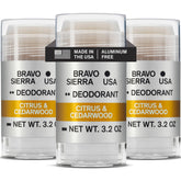 Bravo Sierra aluminum-free Citrus Cedarwood deodorant bottle for daily odor control