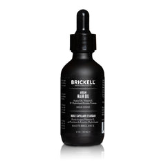 Brickell Men's Argan Oil bottle emphasizes natural hydration for healthier hair