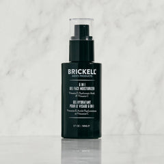 Brickell Men's 6 in 1 gel moisturizer ingredients hyaluronic acid visual highlights moisture boost.
