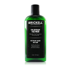 Brickell Men's Acne Face Wash bottle front for clearer, oil-controlled skin.