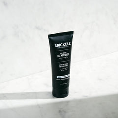 Brickell Men's Daily Defense SPF20 unscented formula close-up for sensitive skin.
