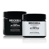 Brickell Men's Day Night Anti-Aging Cream Routine packaging highlights natural, organic formulation for daily skincare.
