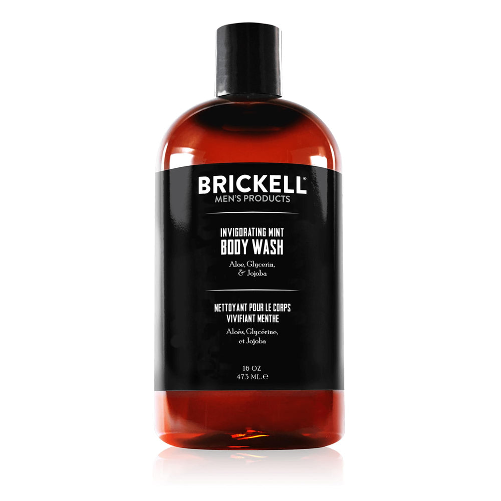 Brickell Men's Invigorating Mint Body Wash bottle front – a refreshing sulfate-free cleanse for daily showers.