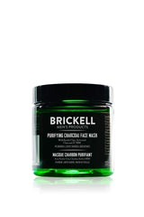Brickell Men's Purifying Charcoal Face Mask label highlighting natural ingredients