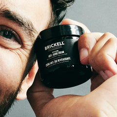 Brickell Men's Revitalizing Anti-Aging Cream ingredients with hyaluronic acid for hydration.