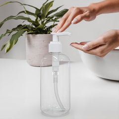 BRIGHTFROM Boston Round clear PET bottle showcases contents with a crystal-clear finish.