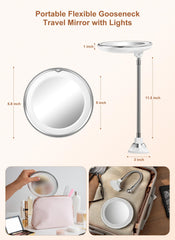 Brightown 10x magnifying mirror gooseneck flexible view enables quick angle adjustments for precise tasks