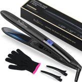 Brightup 2in1 straightener plates close-up for smooth frizz control.