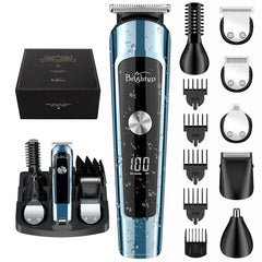 Brightup beard trimmer kit open view shows versatile grooming for beard and body