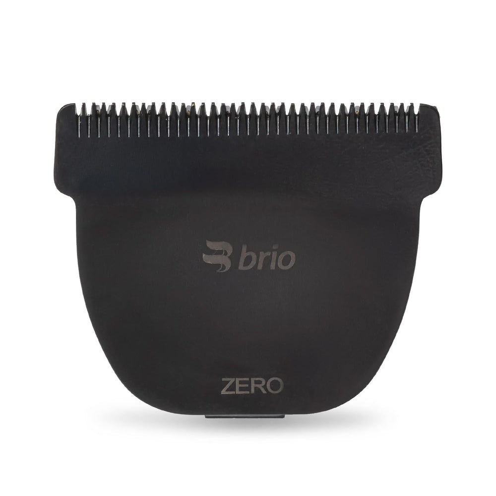 Brio Zero Blade close-cut close-up showing ultra-precise 0.2mm trim for sharp lines