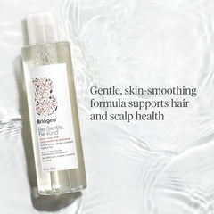 Briogeo Be Gentle Be Kind aloe-oat-milk ingredients closeup features calming botanicals.