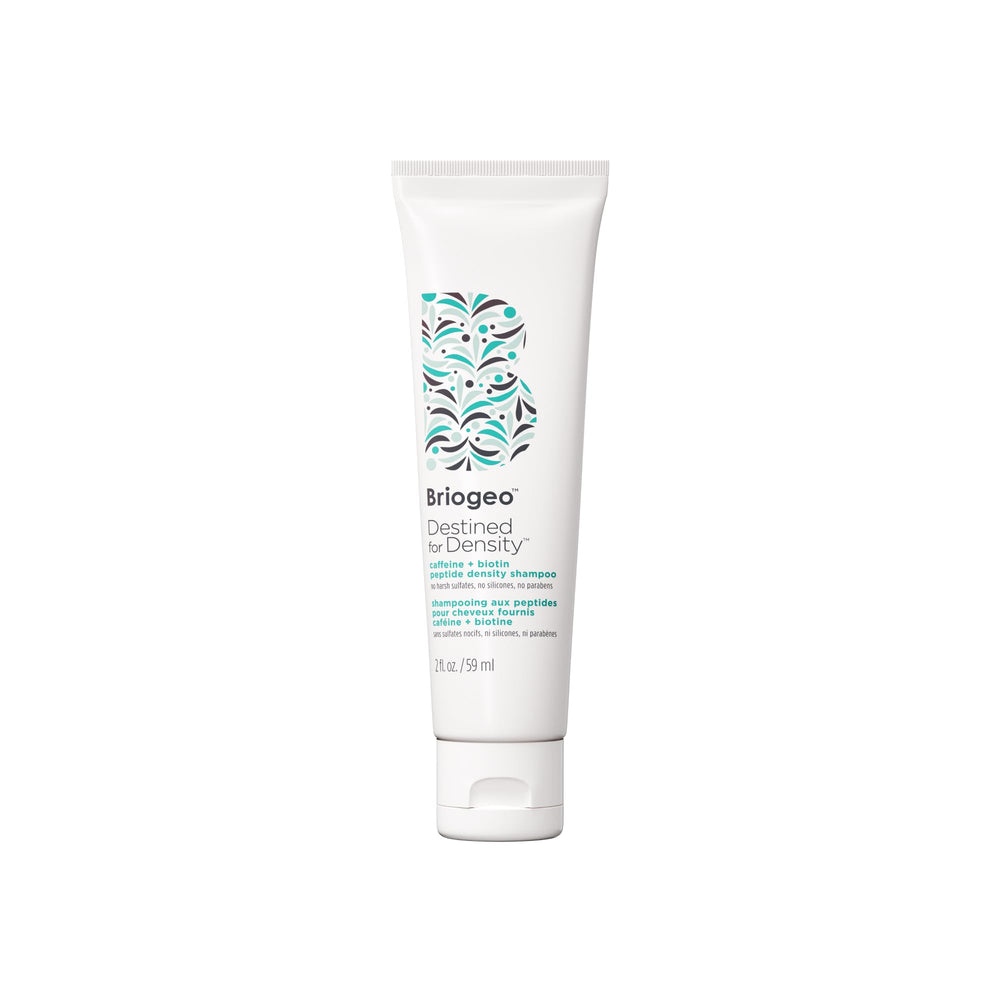 Briogeo Destined for Density bottle pour shows easy application for volumizing hair
