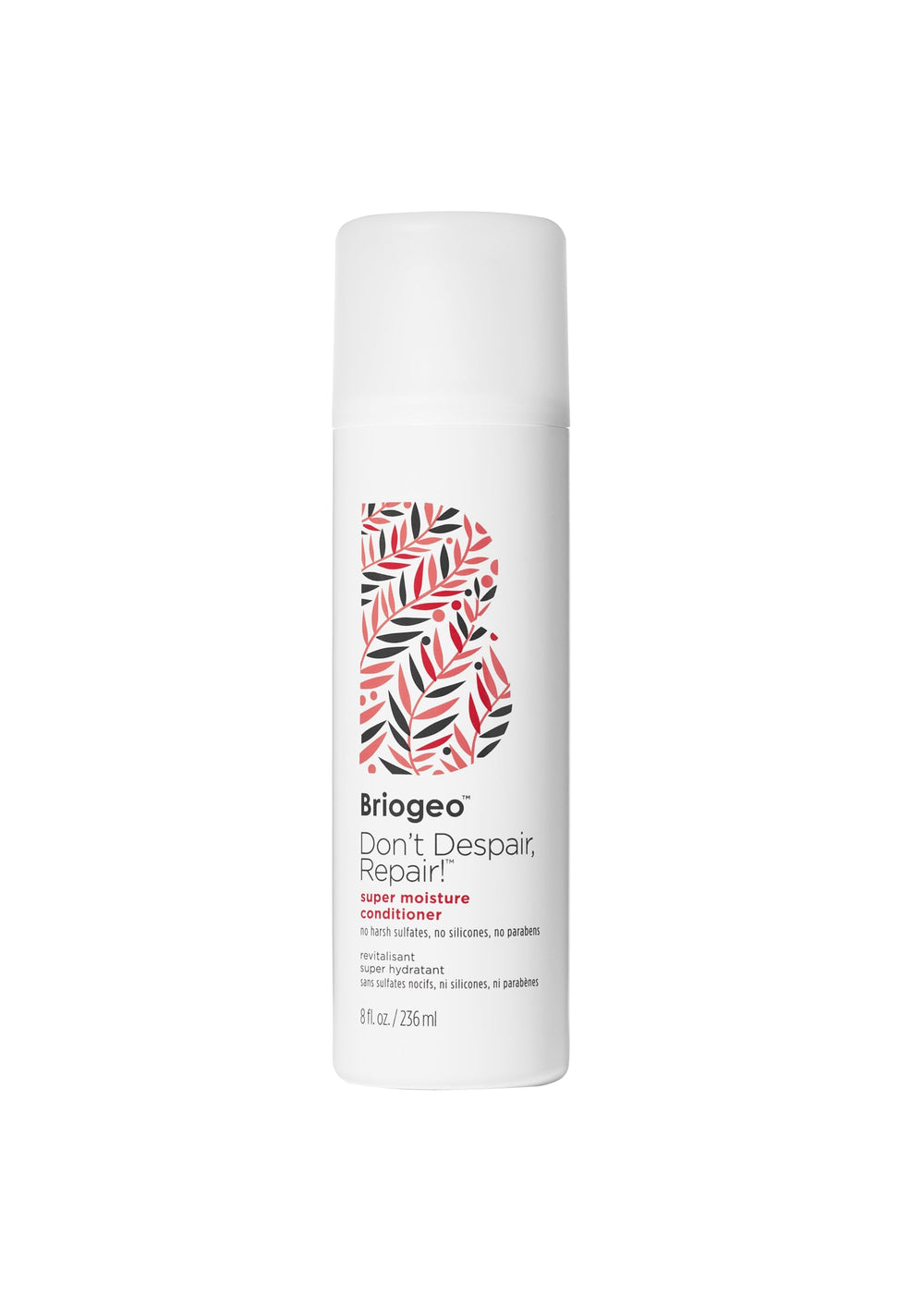 Briogeo Don't Despair, Repair! conditioner bottle delivers deep moisture for dry, damaged hair.