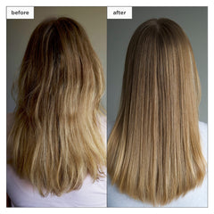 Briogeo Don't Despair, Repair leave-in on damp hair showing smooth texture.