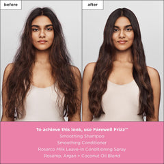 Briogeo Farewell Frizz argan oil closeup emphasizes smoothing properties.