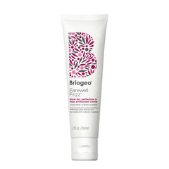 Briogeo Farewell Frizz heat protectant cream bottle demonstrates heat protection up to 450°F