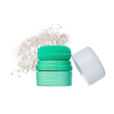 Briogeo Style & Treat Dry Shampoo Puff application demonstrates quick oil control on roots.