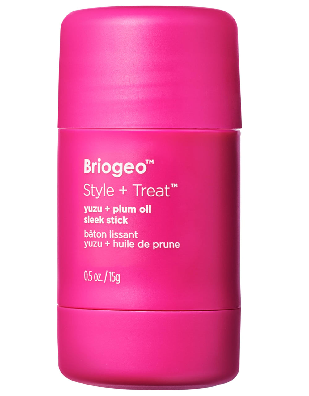 Briogeo Style + Treat Sleek Stick packaging closeup for travel styling