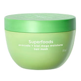 Briogeo Superfoods Avocado Kiwi mask bottle on shelf for deep hydration.
