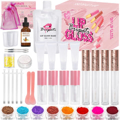 BRIPATI diy lip gloss kit cover illustrating a complete at-home makeup crafting set for creativity.
