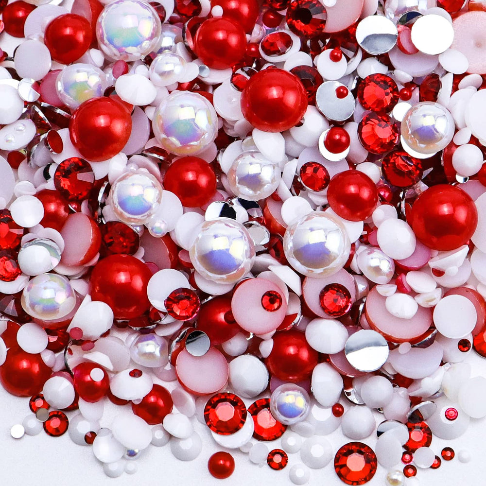 Briskbloom flatback pearl-rhinestone mix close-up for versatile craft embellishments.