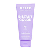 BRITE vegan instant color pastel purple bottle close-up highlights gentle, long-lasting color.