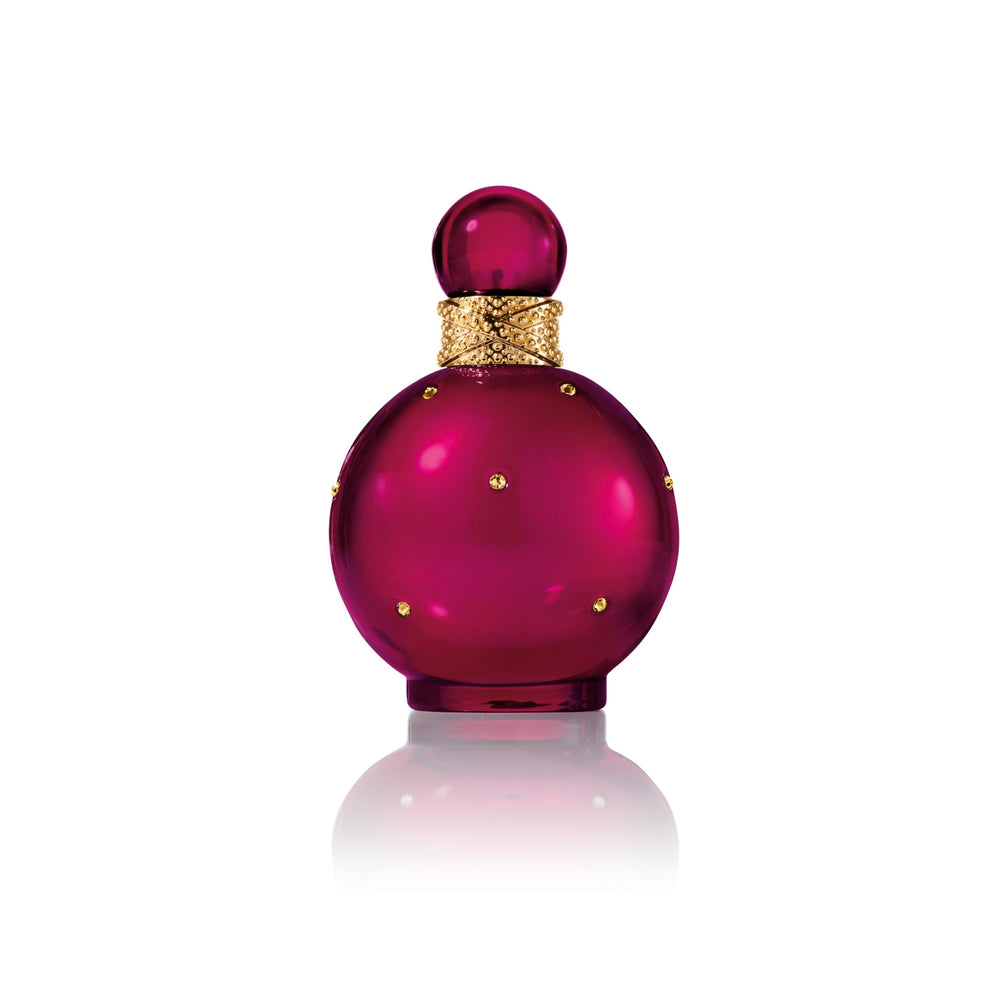 Britney Spears Fantasy Intense bottle front showcases the rich pink hue for evening wear allure.