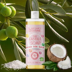 Brittanie's Thyme 32oz refill bottle closeup, showcasing generous packaging and clean design