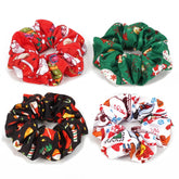 Briutn Christmas scrunchies black candy canes for secure holiday hairstyles and festive flair