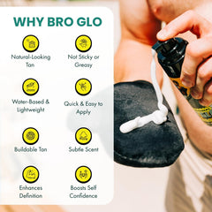 Bro Glo self tanner foam-application-body provides even coverage on the body.