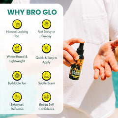 Bro Glo oil-free formula illustrates lightweight, non-greasy application