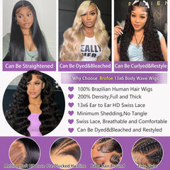 Brofoe lace front wig side-part demonstrates seamless blend for effortless styling.