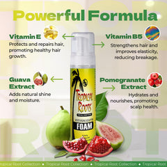 Bronner Bros Tropical Roots foam on hand reveals a lightweight, non-flaking finish.