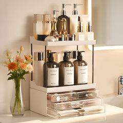 Brothersbox bathroom organizer shows five-tier design with four drawers for easy access.